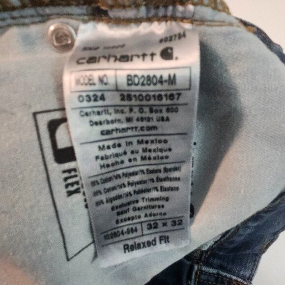Carhartt Men’s 32×32 Rugged Flex Relaxed Fit 5-Pocket Jeans — Durable Workwear - Picture 5 of 6